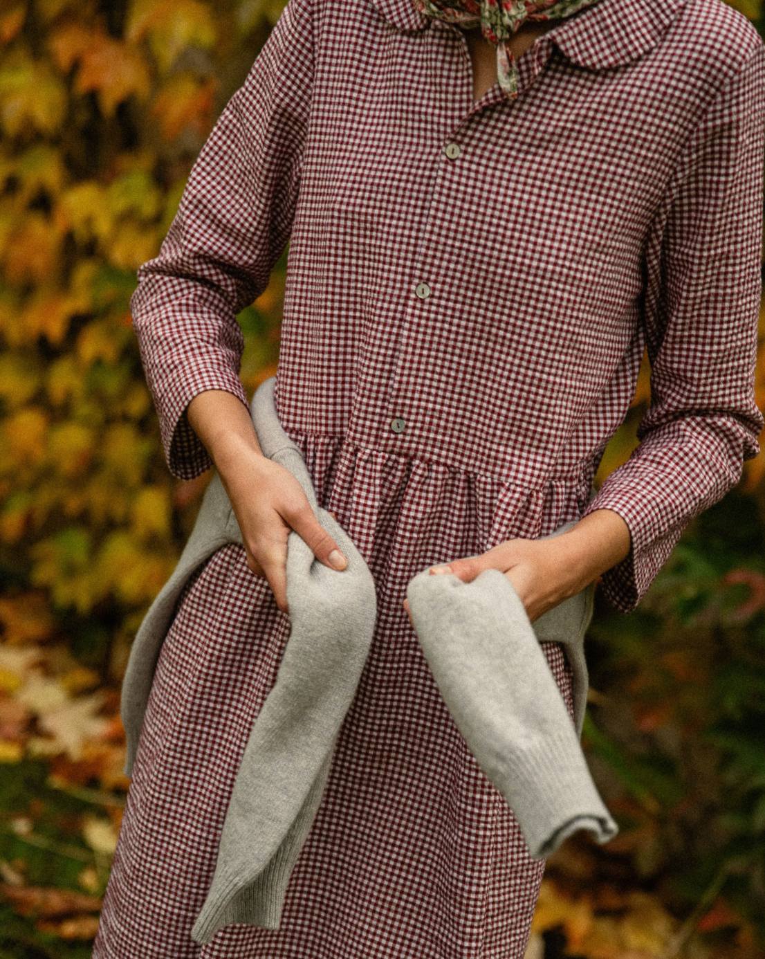 Vestido Blanche Vichy Burdeos