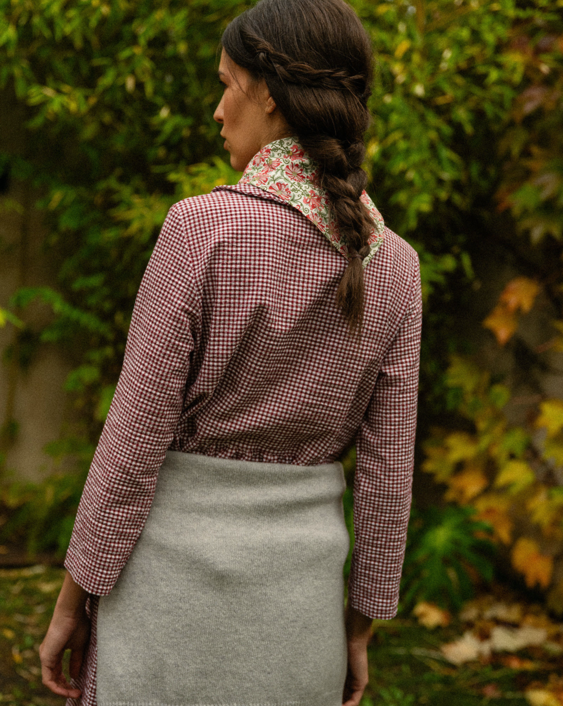 Vestido Blanche Vichy Burdeos