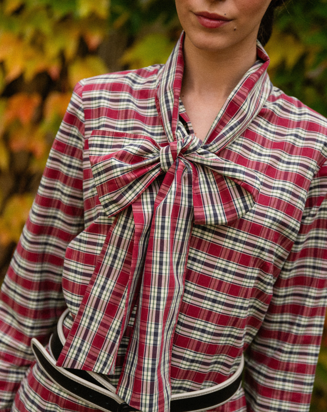 Vestido Comb Tartán Burdeos