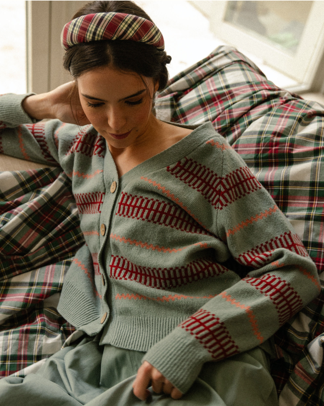 Cárdigan Greca Mint *PRE-VENTA*