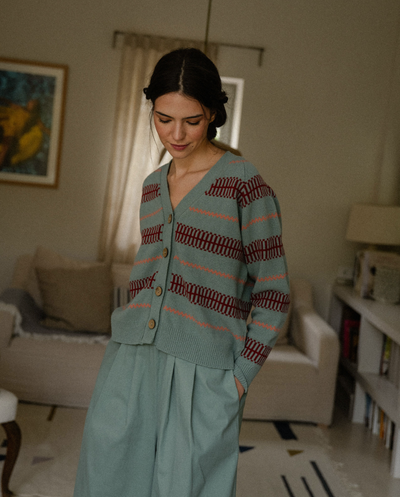 Cárdigan Greca Mint *PRE-VENTA*