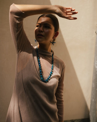 Vestido Tulle Taupe
