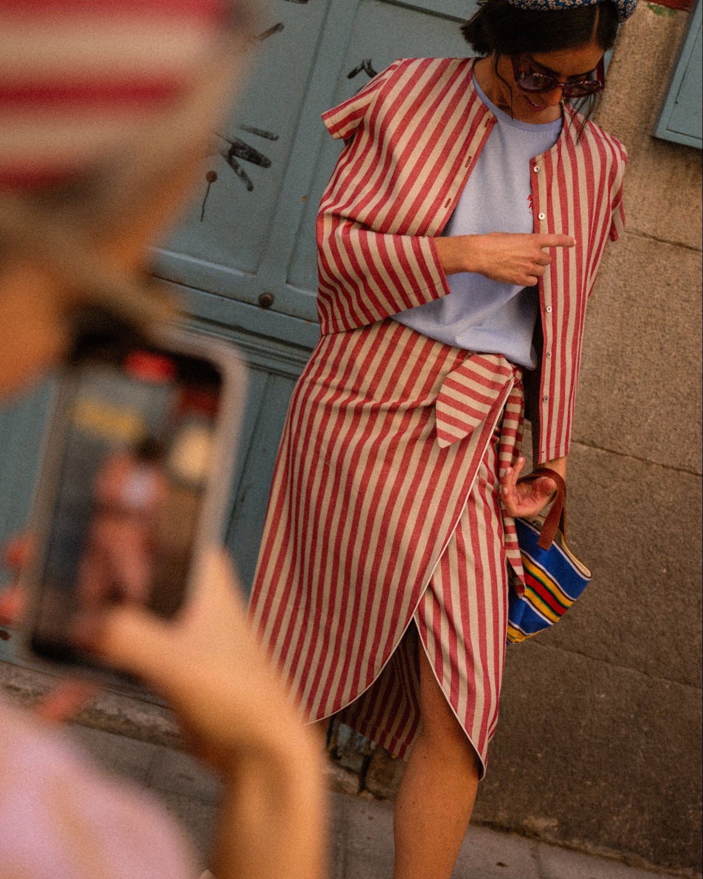 Falda Raya Roja