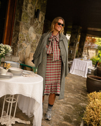 Vestido Comb Tartán Burdeos *PRE-VENTA*