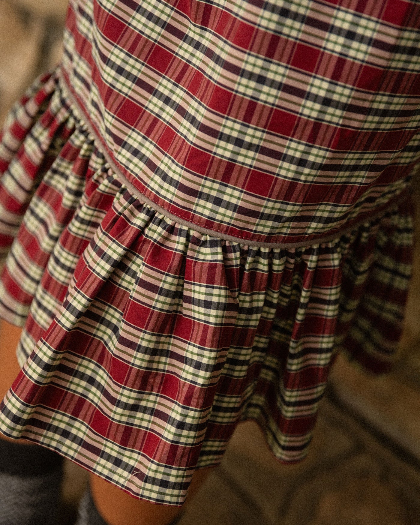 Vestido Comb Tartán Burdeos *PRE-VENTA*