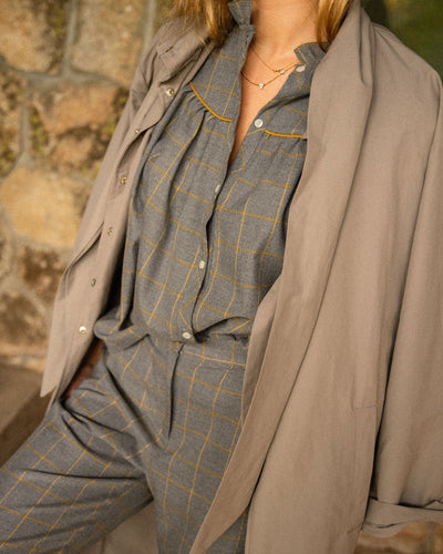 Blusa Chevalier Cuadro Mostaza *PRE-VENTA*