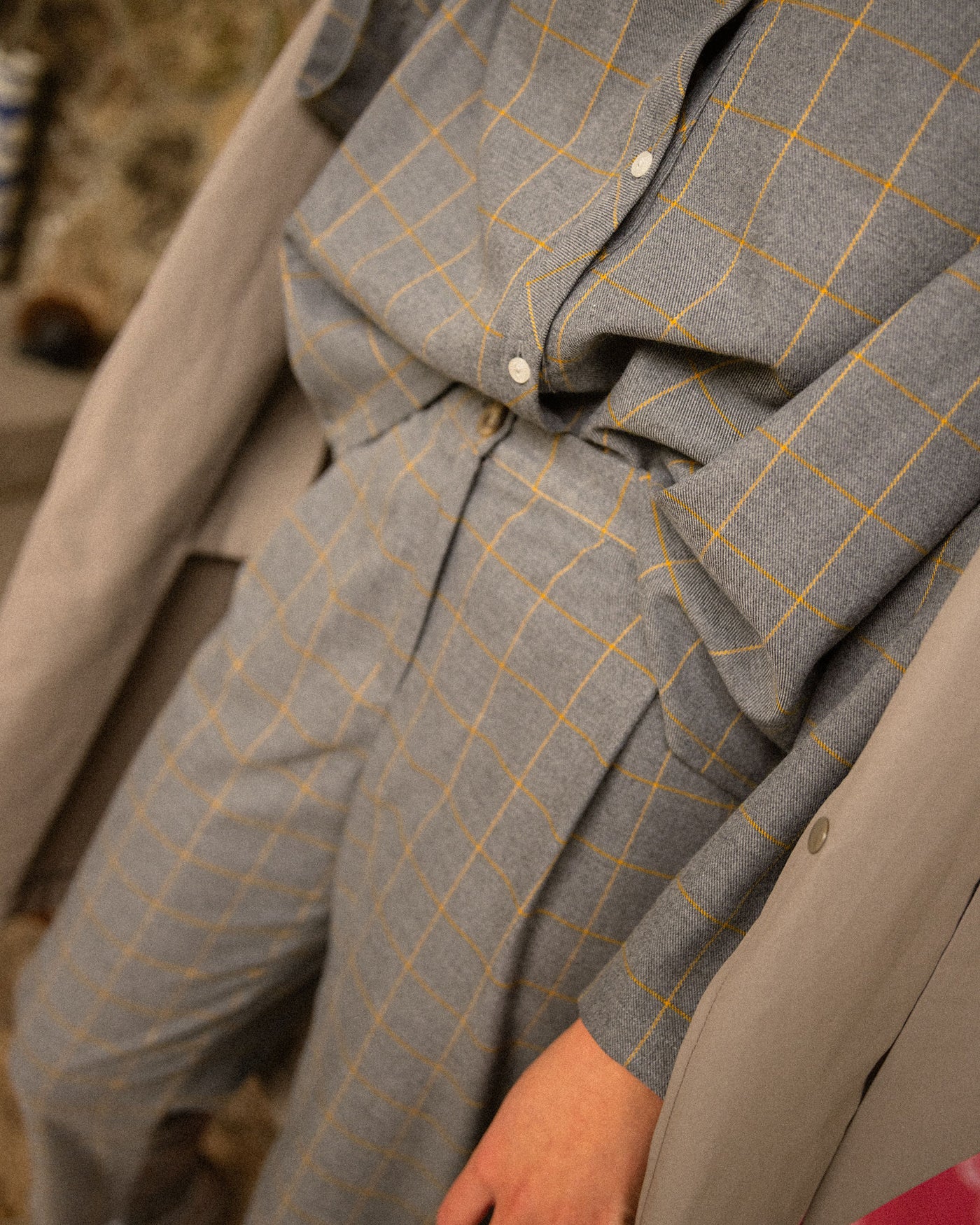 Pantalón Barón Cuadros Mostaza *PRE-VENTA*