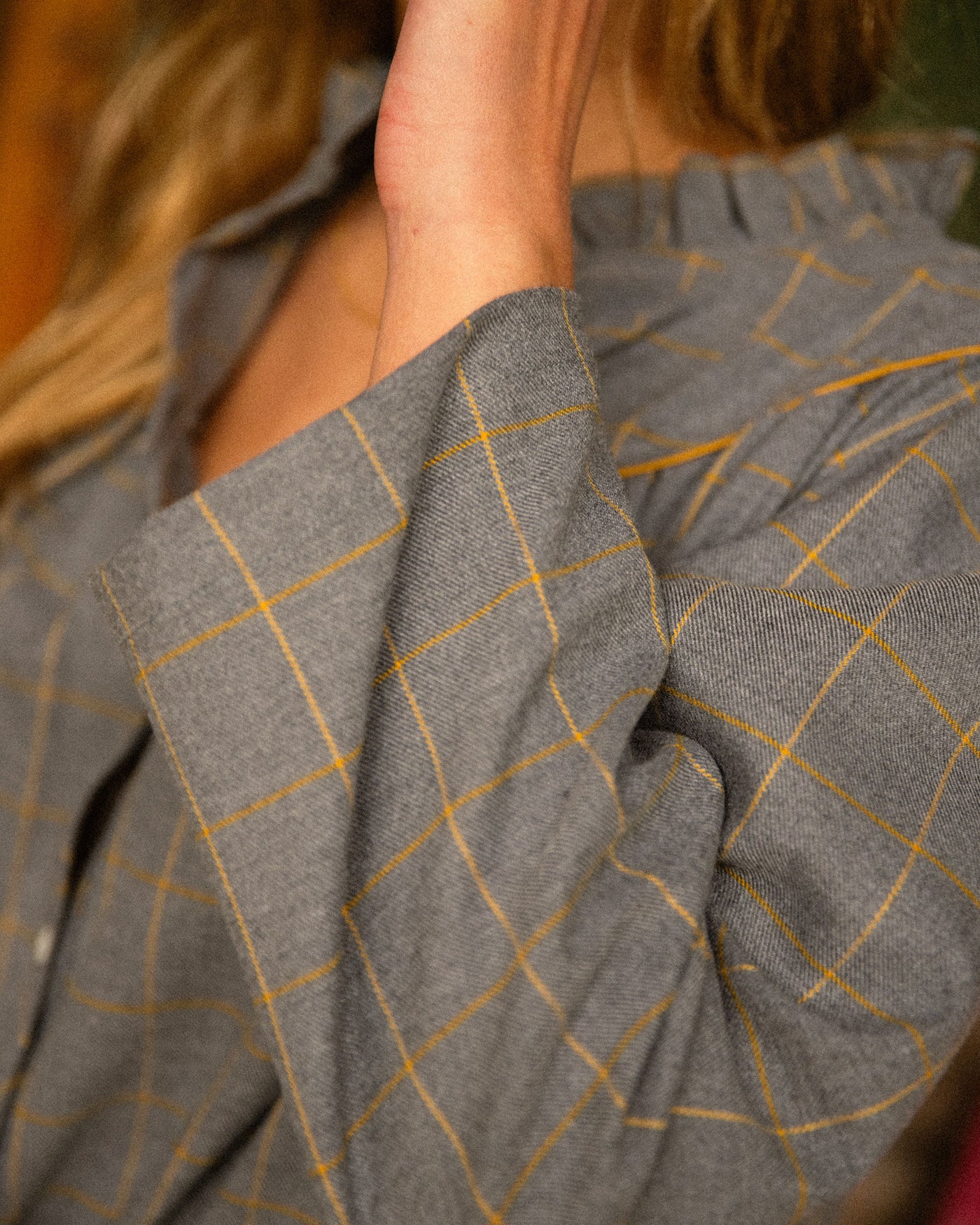 Blusa Chevalier Cuadro Mostaza *PRE-VENTA*