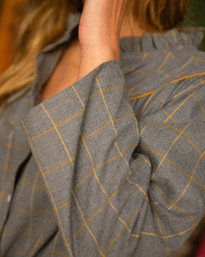 Blusa Chevalier Cuadro Mostaza *PRE-VENTA*