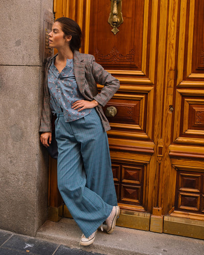 Pantalón Tartufo Cuadro Azul