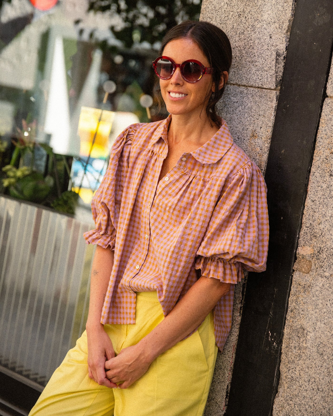 Blusa Dame Vichy Lila