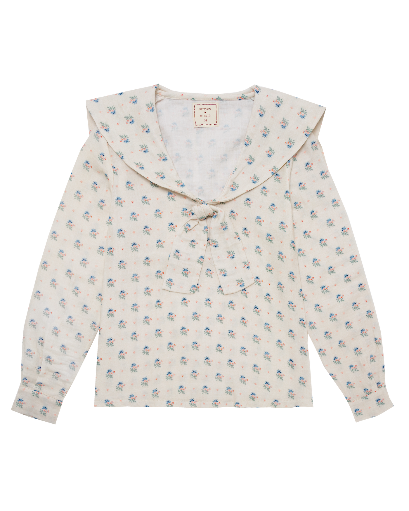 Blusa Navy Gasa Miniflor