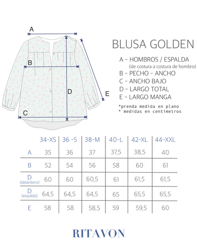 Blusa Golden Gofre Pavo