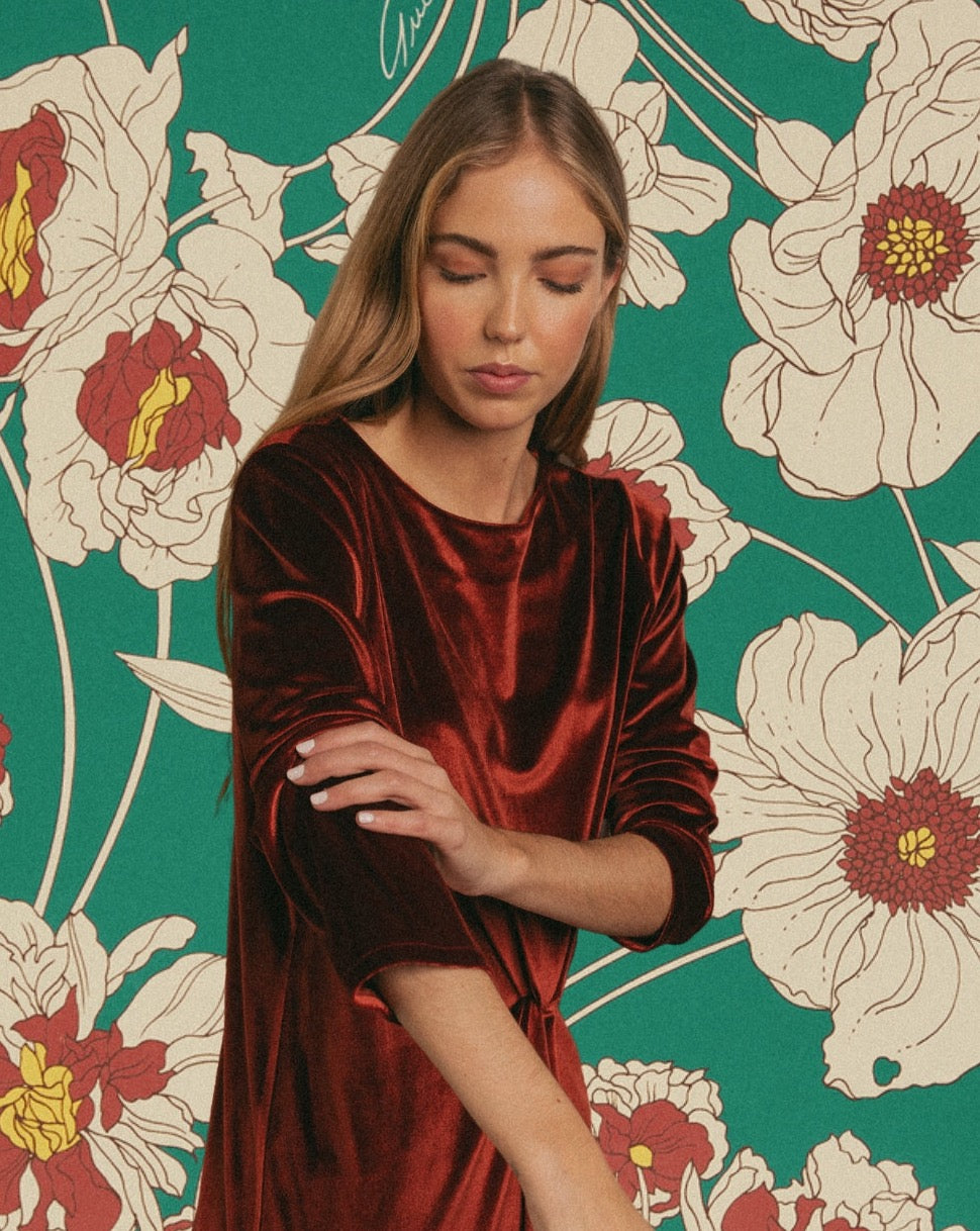 Vestido Joan Velvet Caldero